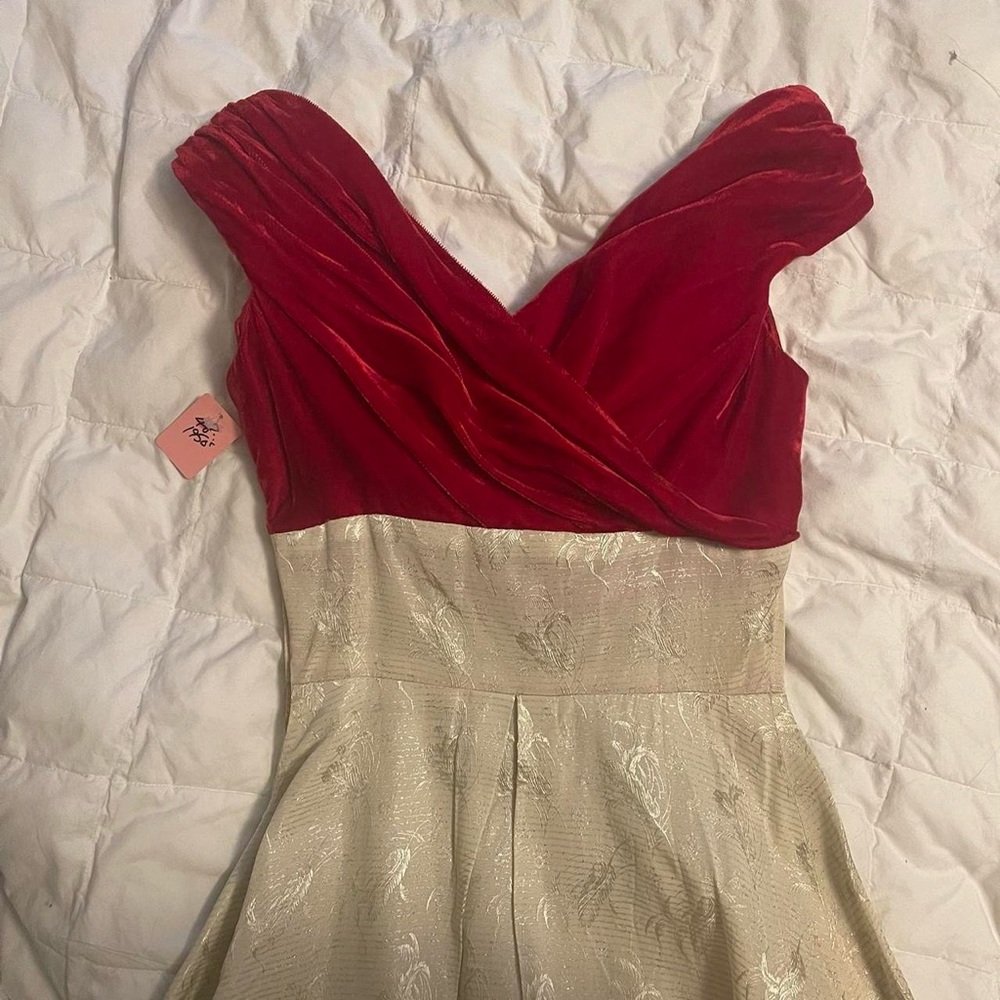 Handmade Antique 1950’s Velvet Bodice Dress